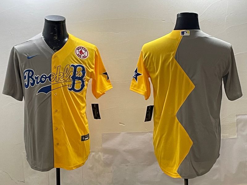 Men Boston Red Sox Blank Grey Yellow Game 2025 Nike MLB Jersey style 2